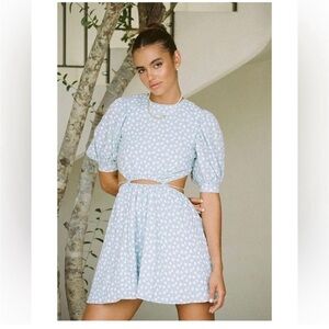 Sabo Skirt Light Blue Polka Dot Mini Dress